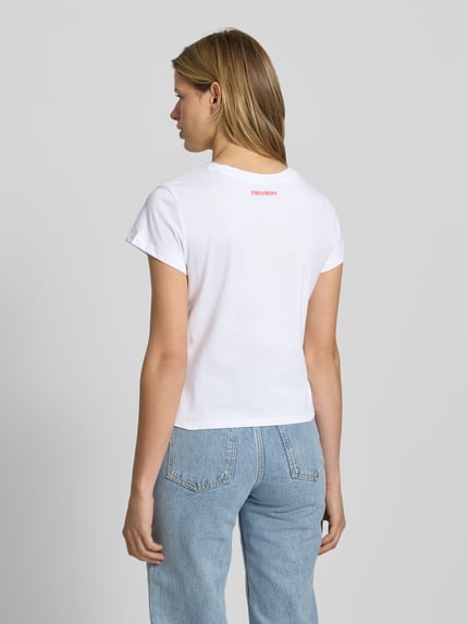 REVIEW T-Shirt mit Statement-Print und Rundhalsausschnitt Weiss 5