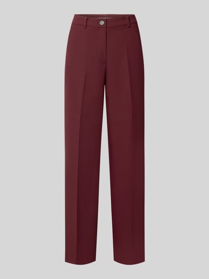 Productfoto, Hose mit Bügelfalten und Eingrifftaschen van MORE & MORE, regular fit, mix met viscose, bordeauxrood, gladde textuur