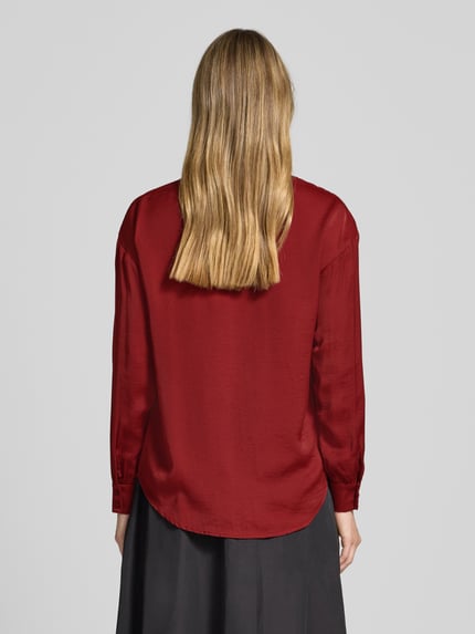 MSCH Copenhagen Regular Fit Hemdbluse mit Viskose-Anteil Modell 'Sandelina' Dunkelrot 5