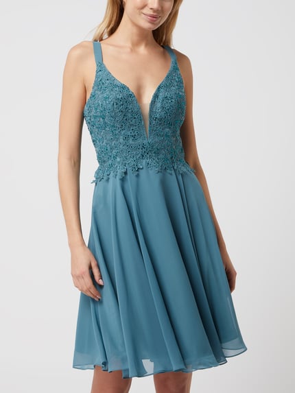 LUXUAR FASHION Cocktailkleid mit Herz-Ausschnitt Gruen 4