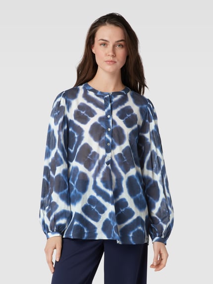 0039 Italy Bluse im Batik-Look Modell 'Anni' Marine 4