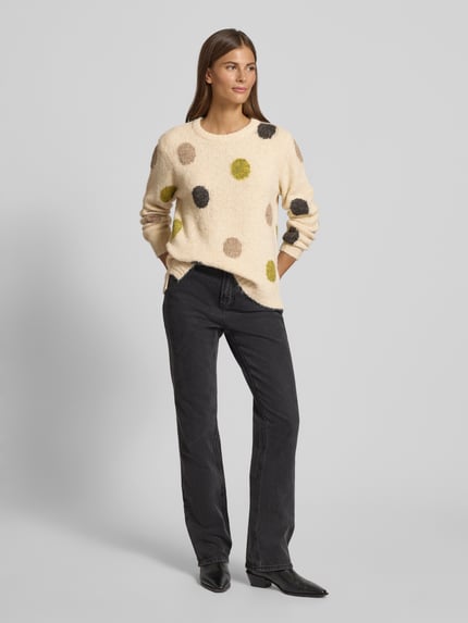 FREE/QUENT Regular fit pullover in gebreide look, model 'Luisa' Offwhite gemêleerd - 1