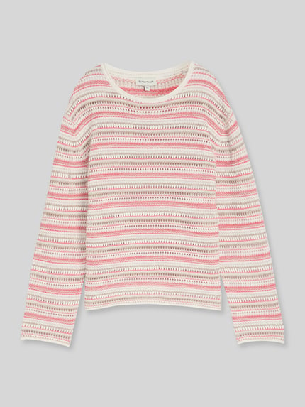 Tom Tailor Regular Fit Pullover aus reiner Baumwolle Koralle 2