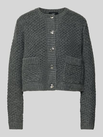 Cph Muse Strickjacke mit Knopfleiste Modell 'COLETTE' Dunkelgrau Melange 2