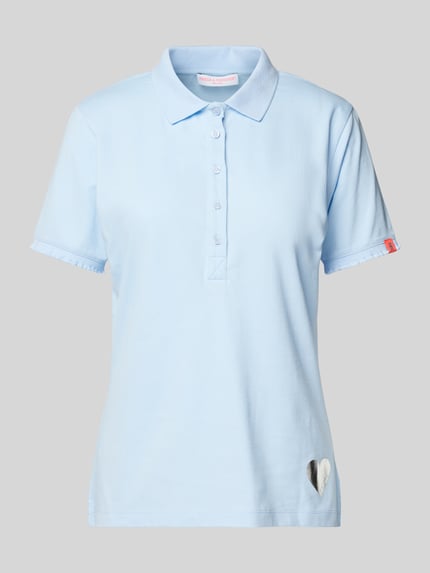Frieda & Freddies Poloshirt mit Motiv-Print Hellblau 2
