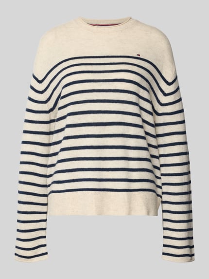 Tommy Hilfiger Regular Fit Strickpullover aus reiner Wolle Sand 2