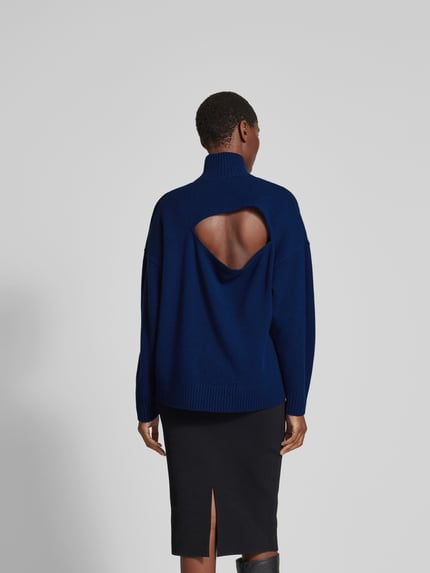 Victoria Beckham Sweter ze stójką Granatowy 5