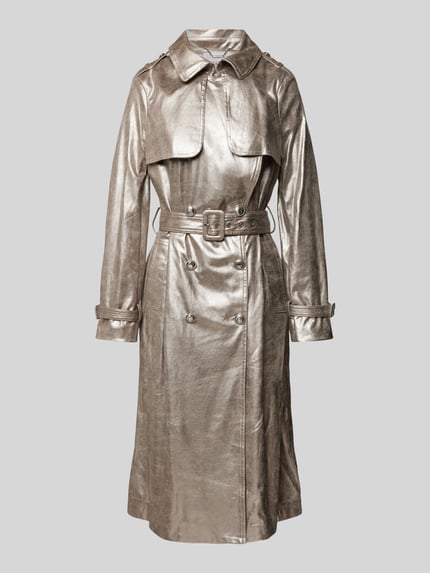 GUESS Trenchcoat mit Taillengürtel Modell 'ADELE' Silber 2