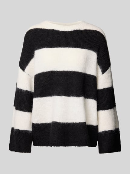 NOISY MAY® Oversized Strickpullover mit gerippten Abschlüssen Modell 'SUTTON Black 2
