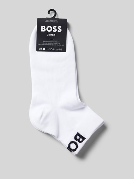 BOSS Sokken voor sneakers met labelstitching in set van 2 Wit - 3