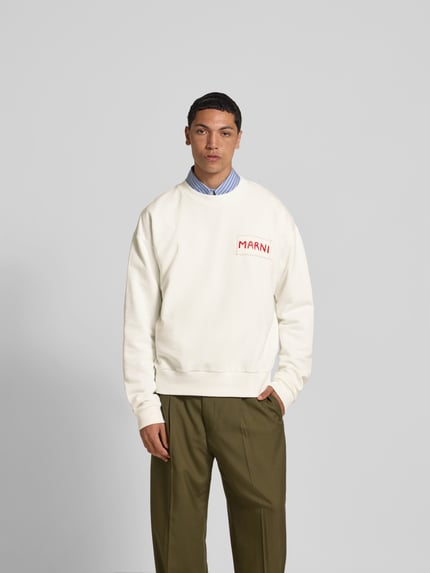 Marni Sweatshirt mit Label-Detail Offwhite 4