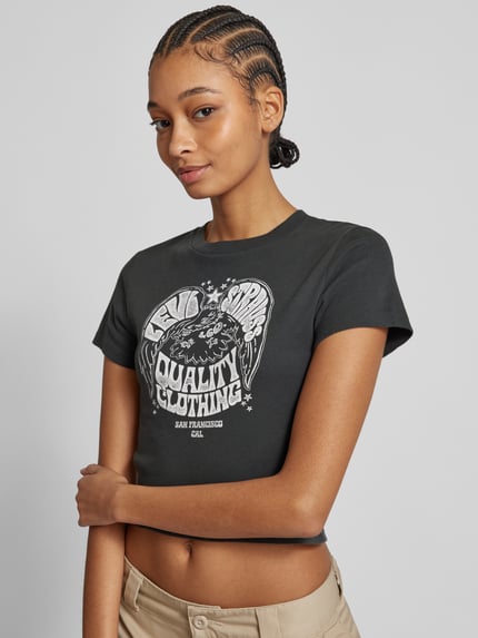 Levi's® T-shirt z prążkowanym okrągłym dekoltem Czarny 3