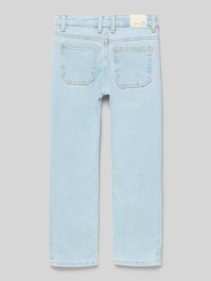 Produktfoto, Jeans mit 5-Pocket-Design von Mango in Hellblau, gerader Schnitt, Baumwoll-Elasthan-Mix, Rückansicht