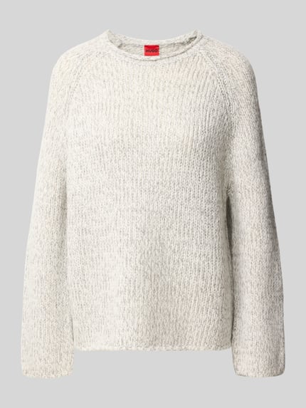 HUGO Regular fit pullover van mix van wol en alpaca model 'Selley' Offwhite - 1