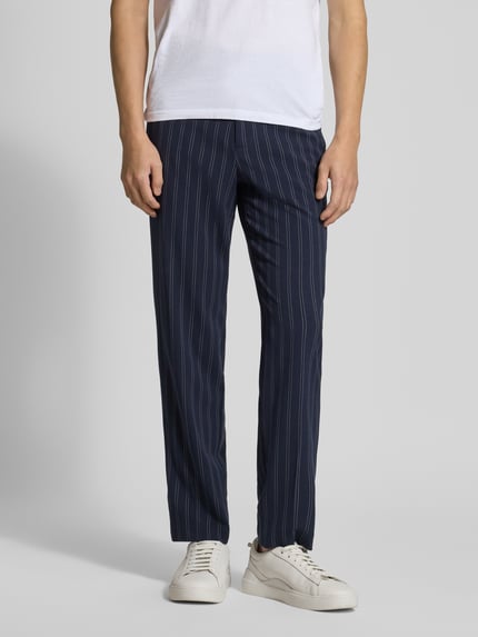Lindbergh Broek met streepmotief Donkerblauw - 4