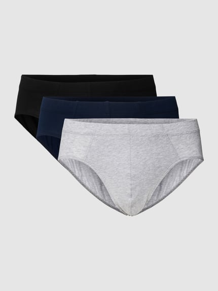 SCHIESSER Slip mit elastischem Bund Modell 'Supermini' im 3er-Pack Mittelgrau Melange 2