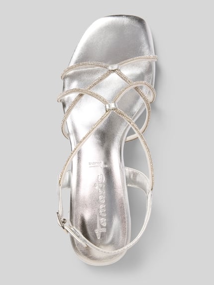 Tamaris Sandalette mit Strasssteinbesatz Silber 3