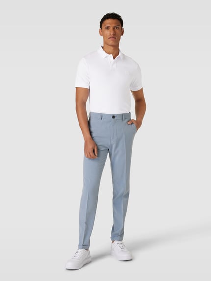 BOSS Orange Slim fit poloshirt met korte knoopsluiting Wit - 1