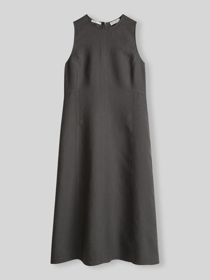 Marc O'Polo Körpernahes Midikleid aus reinem Leinen Dunkelgrau 2