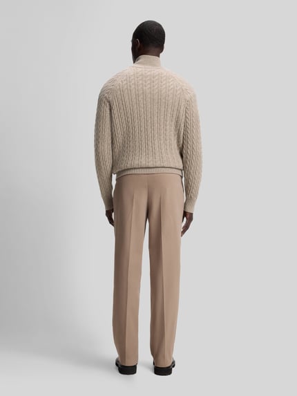 BOSS Pullover aus Wolle mit halbem Reißverschluss Beige 5