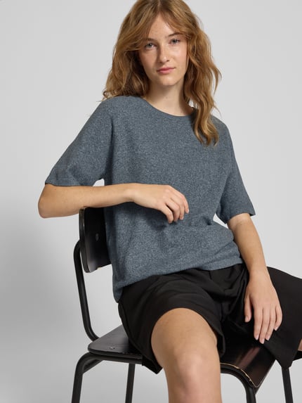 PIECES Regular Fit T-Shirt mit Raglanärmeln Modell 'BREE' Rauchblau Melange 3