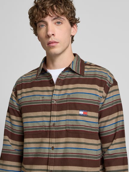 Tommy Jeans Koszula casualowa o kroju oversized z czystej bawełny Średniobrązowy 3