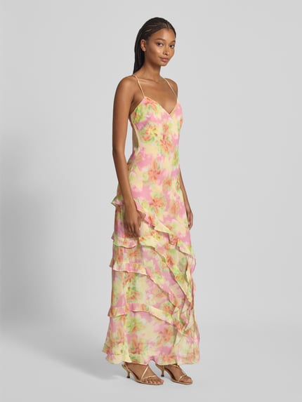 Bardot Cocktailkleid mit Herz-Ausschnitt Modell 'CANTARA' Rosa 1