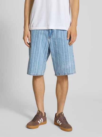 Carhartt Work In Progress Straight fit korte jeans met all-over print, model 'Rylan' Jeansblauw - 4