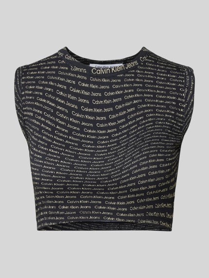 Calvin Klein Jeans Korte top in riblook Zwart - 2