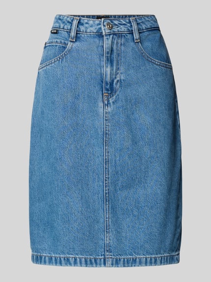 BOSS Knielange jeansrok in 5-pocketmodel, model 'COBALTIDE' Blauw - 2
