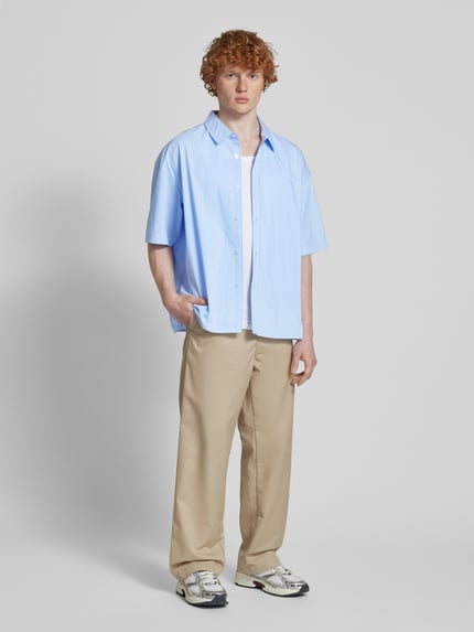 PEGADOR Oversized Freizeithemd mit Knopfleiste Hellblau 1