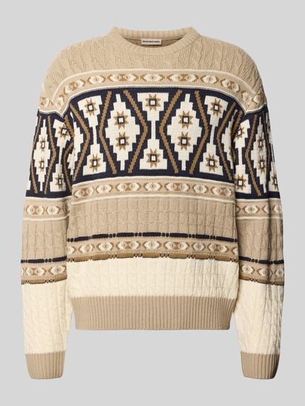 Redefined Rebel Strickpullover im Allover-Look Modell 'HENSON' Beige 1
