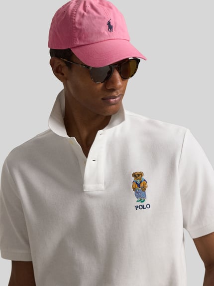 Polo Ralph Lauren Regular Fit Poloshirt aus reiner Baumwolle mit Polo Bear Stitching Weiss 3