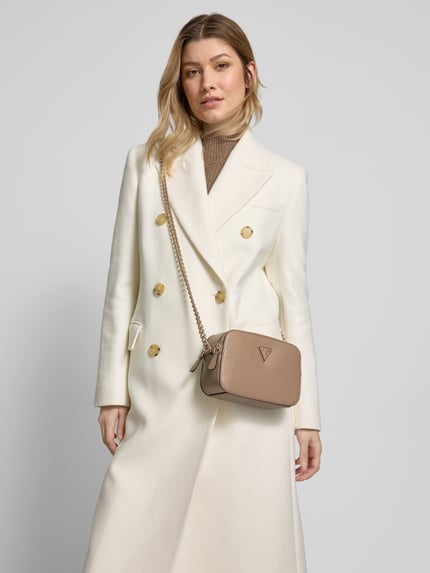 GUESS Torba na ramię z aplikacją z logo model ‘NOELLE’ Szarobrązowy 1
