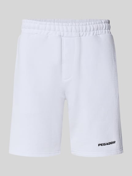 PEGADOR Sweatshorts mit elastischem Bund und Logo-Stitching Weiss 2
