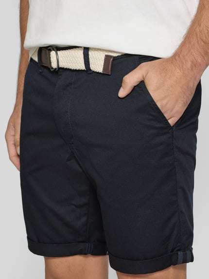 MCNEAL Slim Fit Bermudas mit Gürtel Marine 3