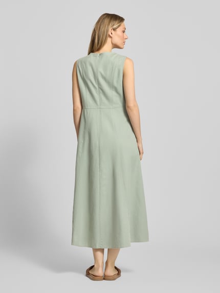 Marc O'Polo A-Linie Freizeitkleid aus Baumwoll-Mix mit Leinen-Anteil Hellgruen 5