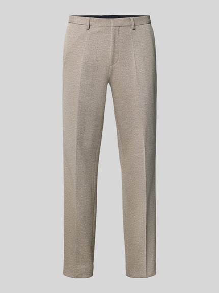 Produktfoto, beigefarbene Super Slim Fit Anzughose mit Viskose-Anteil Modell 'Hesten263X-H' von HUGO, Herren Anzughose, glatte Struktur