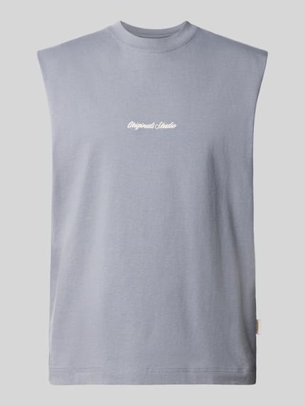Produktfoto, T-Shirt mit Stitching von Jack & Jones in Hellblau, reine Baumwolle, Relaxed Fit, Rundhalsausschnitt, dezente Struktur
