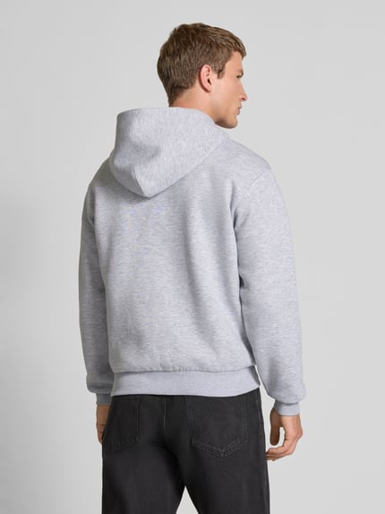 REVIEW Regular Fit Sweatjacke mit Logo-Applikation Hellgrau Melange 5