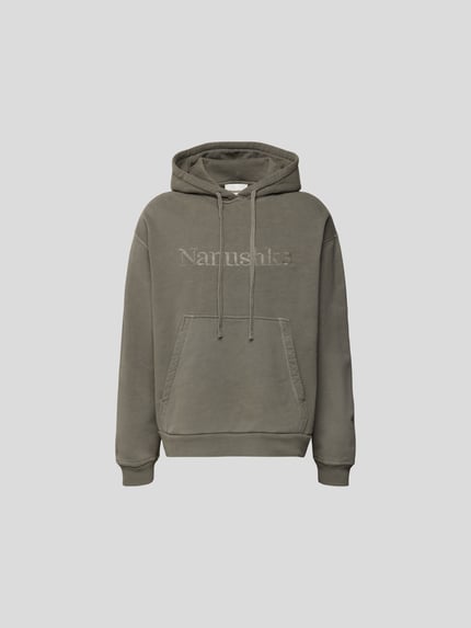 Nanushka Bluza z kapturem o kroju oversized z czystej bawełny Ciemnoszary 2