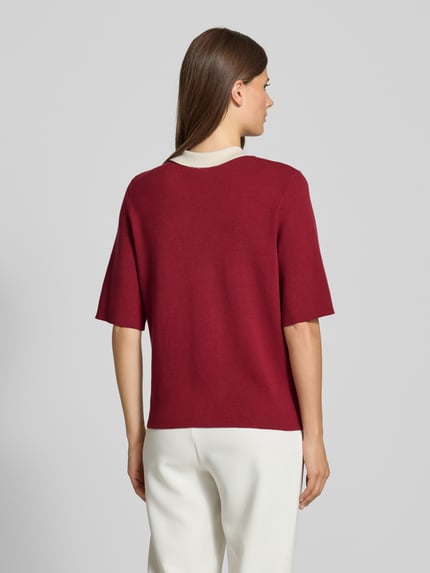 YAS Regular Fit Cardigan aus Viskose-Mix Modell 'Loro' Dunkelrot Melange 5