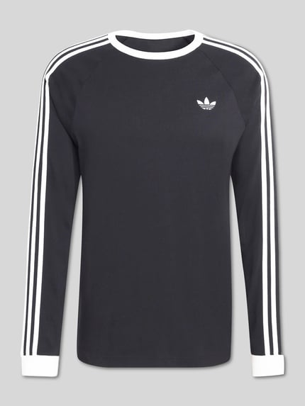 adidas Originals Bluzka z długim rękawem w stylu sport z czystej bawełny o kroju regular fit Czarny 2