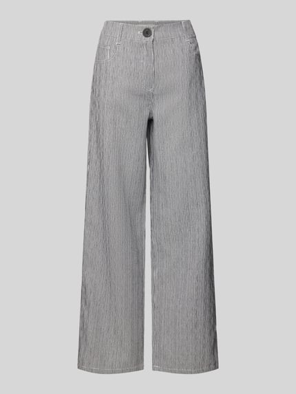 Cph Muse Wide Leg Stoffhose mit Leinen-Anteil Modell 'EMILY' Black 2