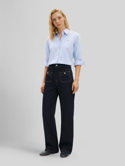 Tommy Hilfiger Bluzka koszulowa o kroju regular fit z mieszanki bawełny Jasnoniebieski 1