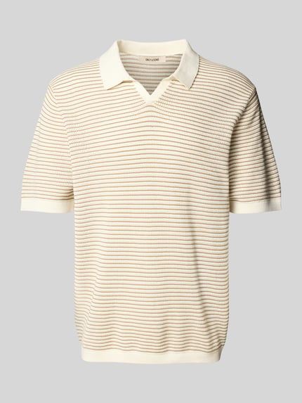 ONLY & SONS Poloshirt mit gerippten Abschlüssen Modell 'KIAN' Beige 2