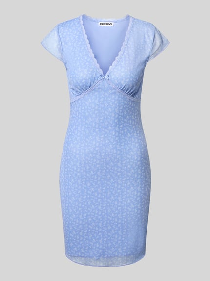REVIEW Minikleid mit V-Auschnitt Bleu 2