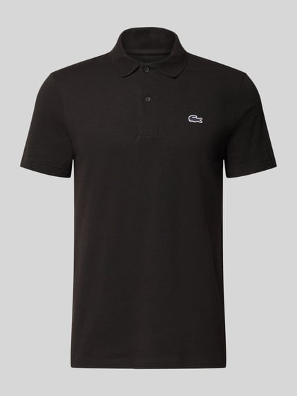 Produktfoto, Regular Fit Poloshirt aus Baumwoll-Mix von Lacoste, Optik: Unifarben, Logo-Patch, Polokragen, Kurzarm, glatte Textur.
