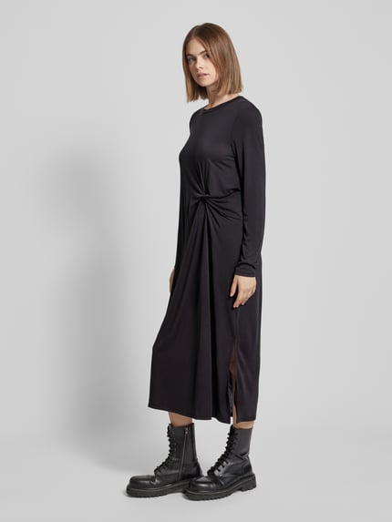 PIECES Midi-jurk met ronde hals, model 'ANORA' Zwart - 1