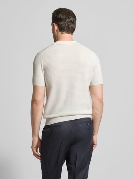 Manuel Ritz Regular Fit Poloshirt mit V-Ausschnitt Offwhite 5